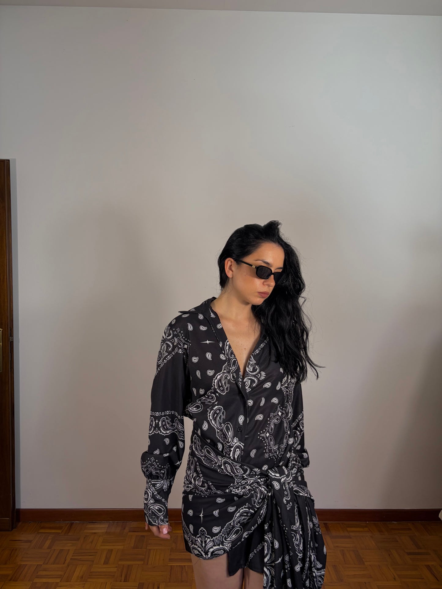 COMPLETO CAMICIA E GONNA PAREO BLACK