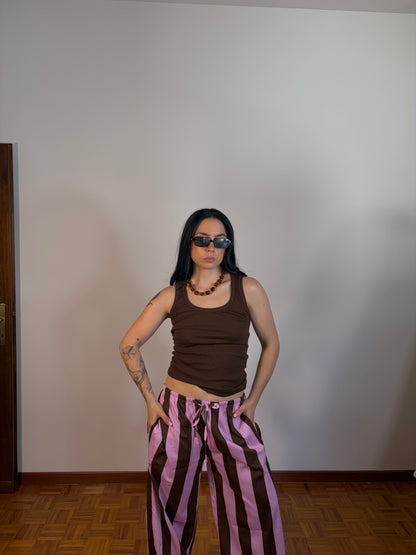 PANTALONI RIGHE A CONTRASTRO