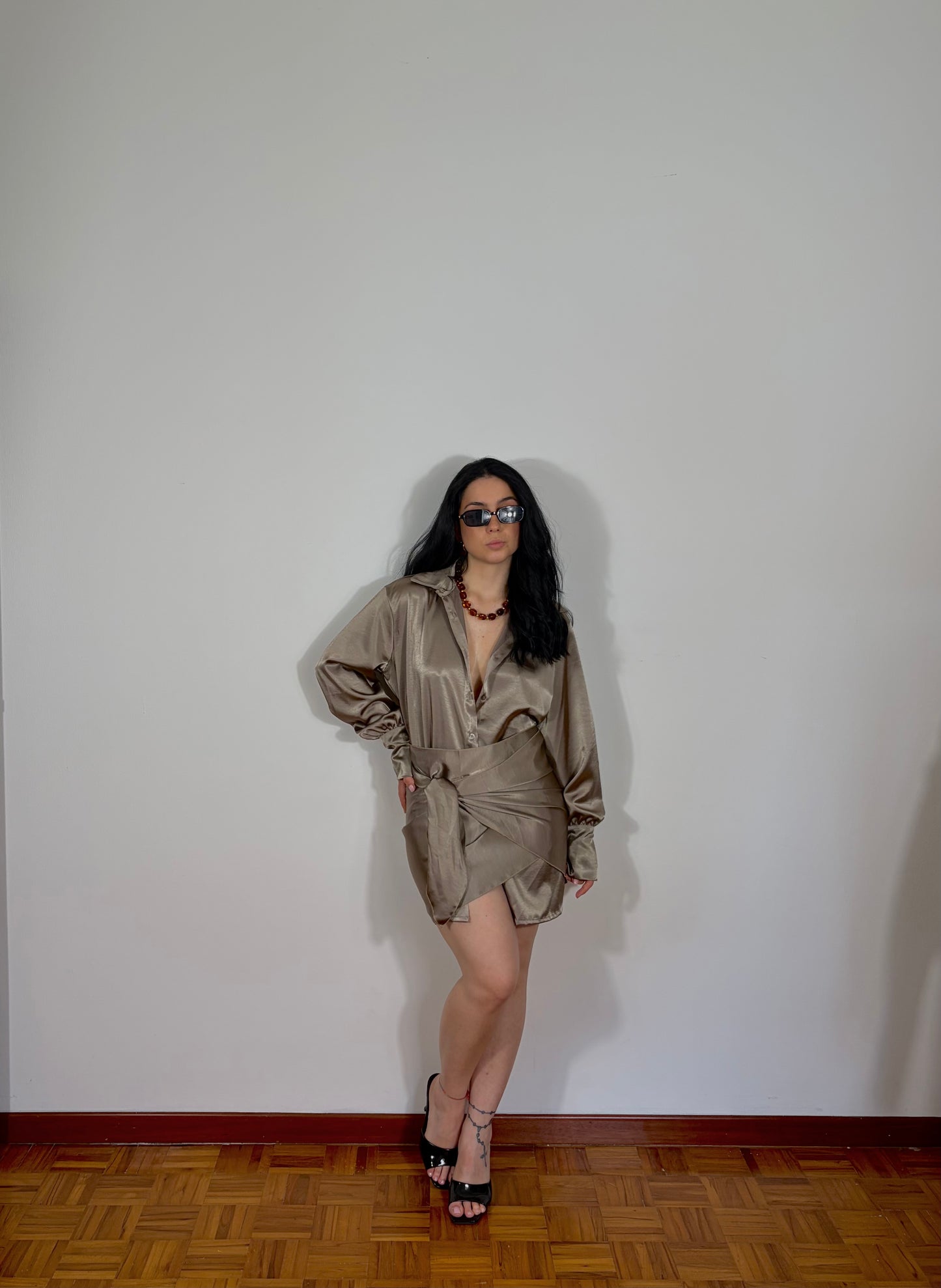 SET CAMICIA + GONNA PAREO BRONZO