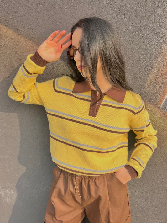 MAGLIONE POLO SENAPE