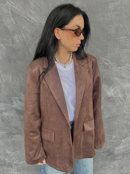 BLAZER CAMOSCIO CIOCCOLATO