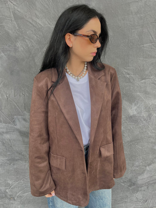 BLAZER CAMOSCIO CIOCCOLATO