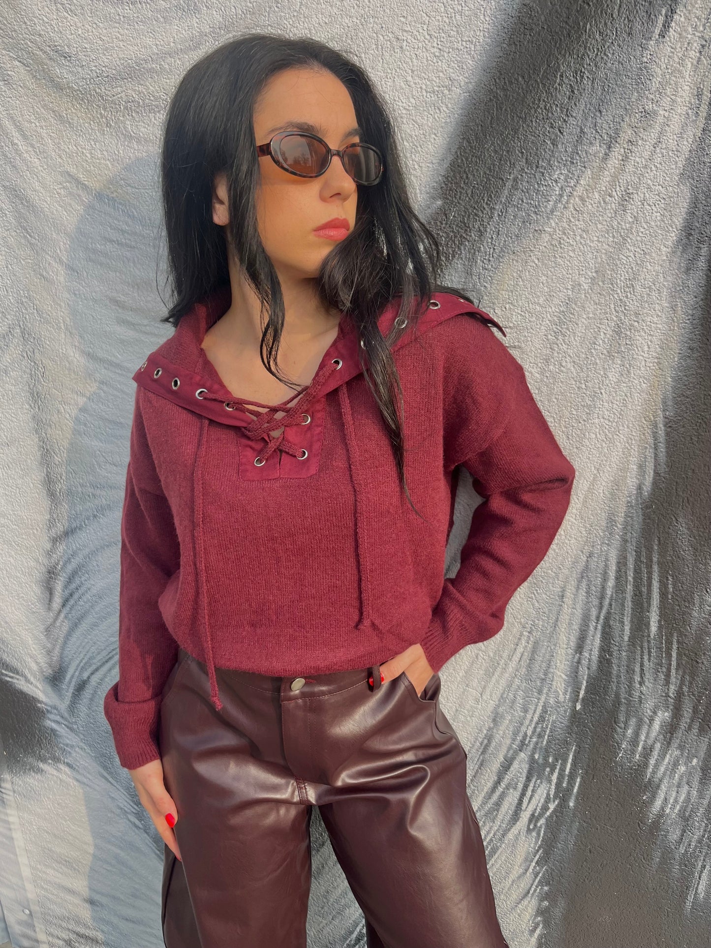 PULLOVER SOFT BORDEAUX