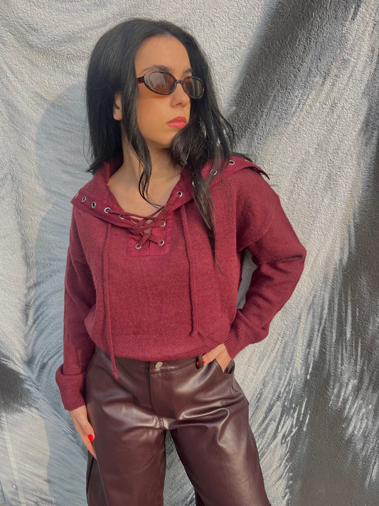 PULLOVER SOFT BORDEAUX