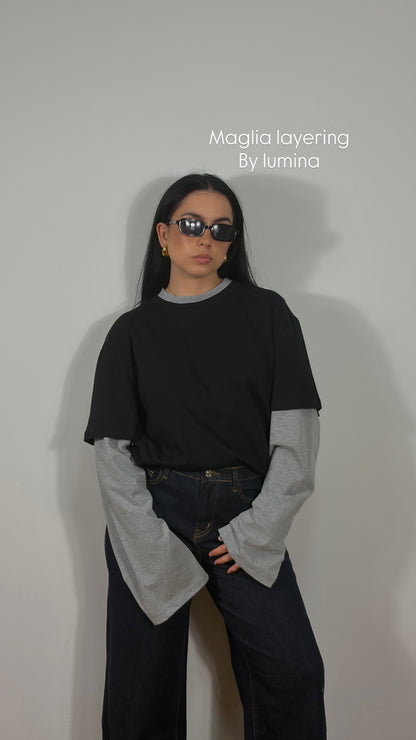 MAGLIA LAYERING NERO