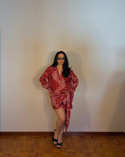 COMPLETO CAMICIA E GONNA PAREO RED