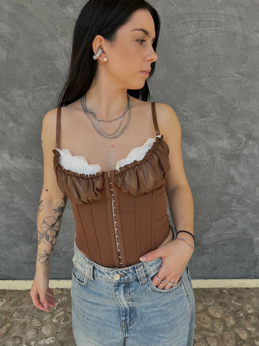 Corpetto Eloise marrone