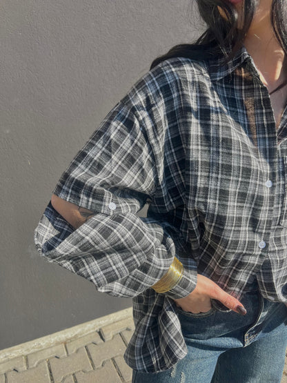 CAMICIA FLANELLA NERA