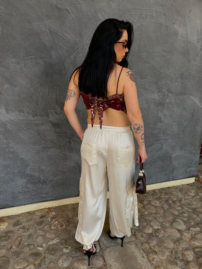 TOP BANDANA MARRONE