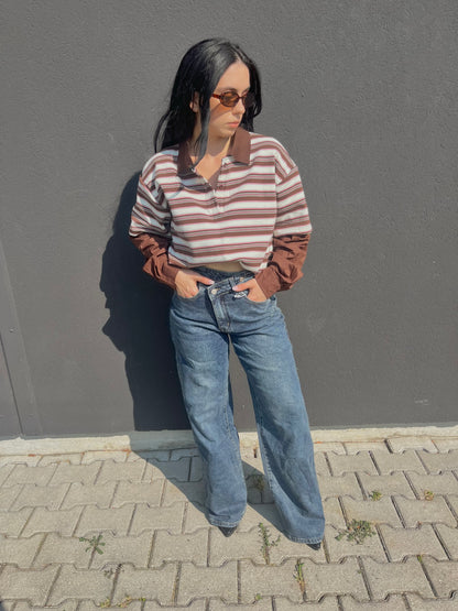 POLO STRIPES RETRO BIANCO/ROSA