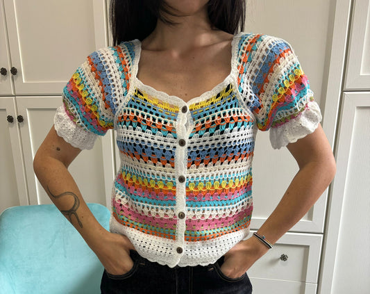 Maglia crochet manica corta