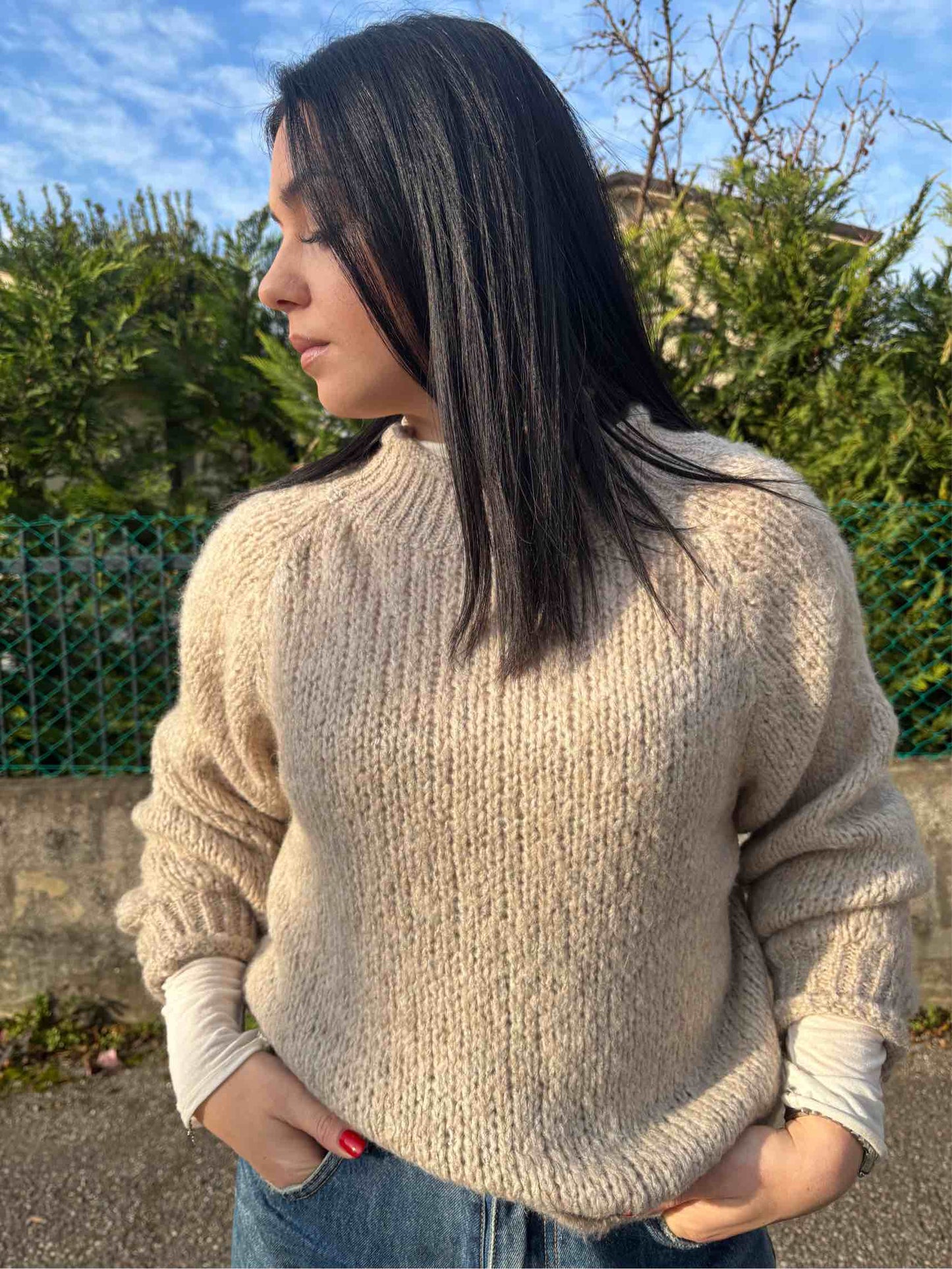 Maglione " mezzo girocollo"