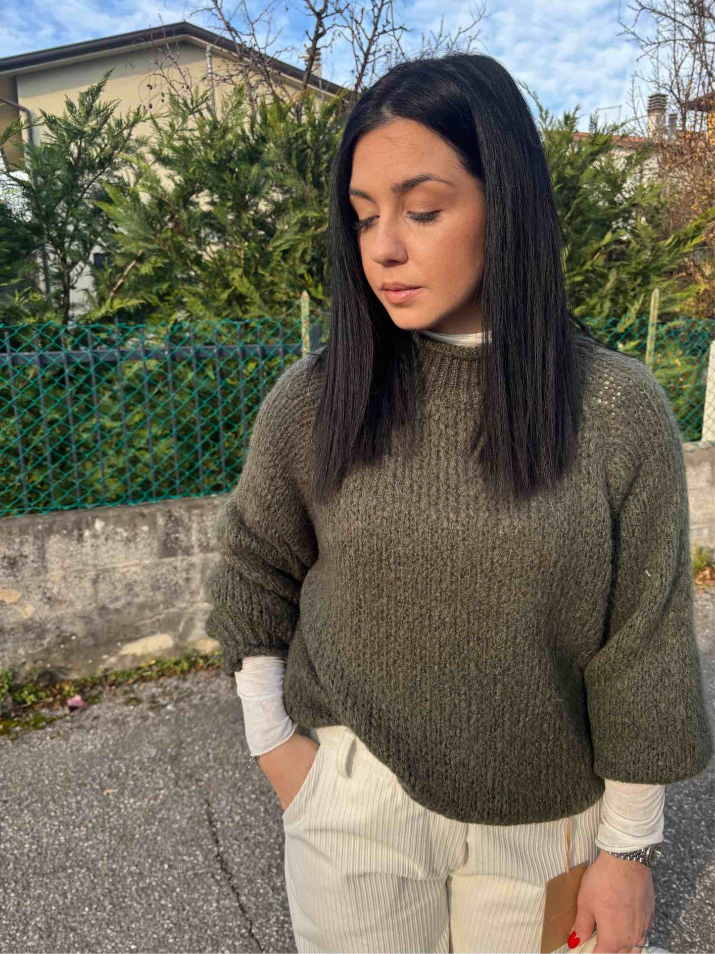 Maglione " mezzo girocollo"